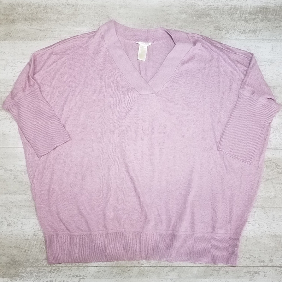 Matty M Rose Pink V Neck Sweater XXL - Picture 1 of 4